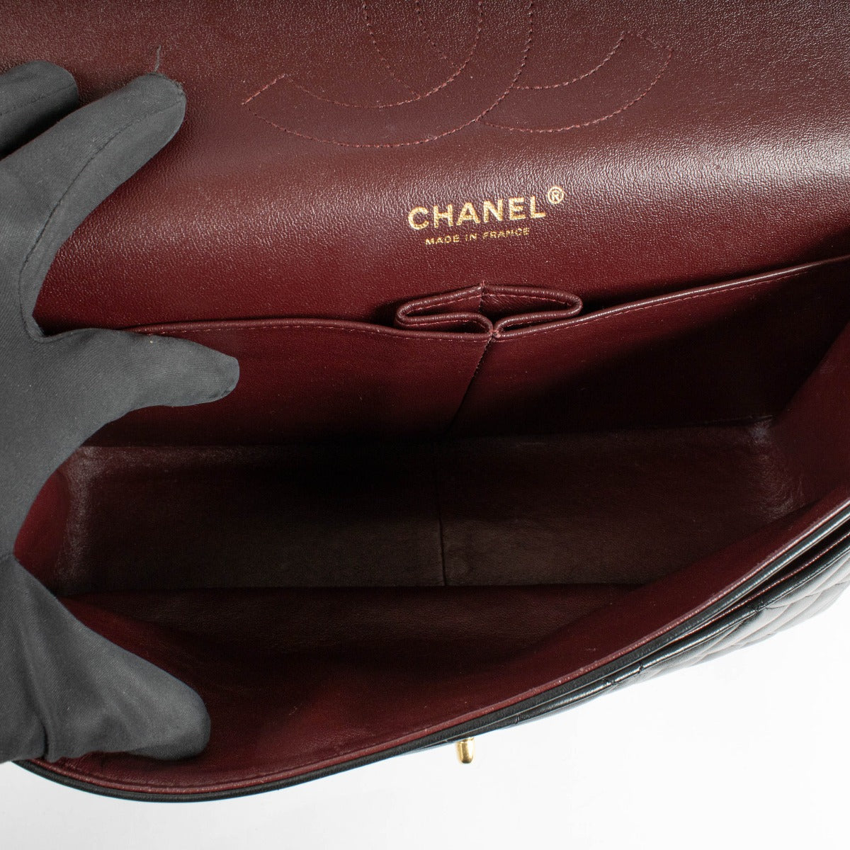 Chanel Black Lambskin Large/Jumbo Classic Bag