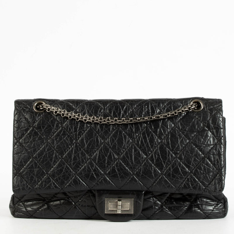Chanel Black Aged Calfskin Maxi Reissue 2.55 Bag