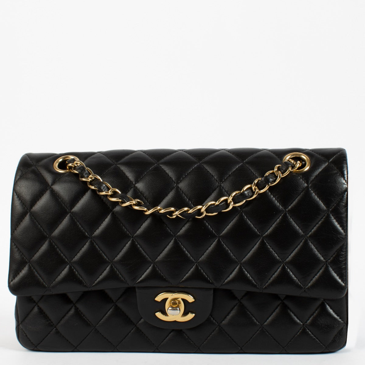 shop 100% authentic second hand Chanel Black Lambskin Medium Classic 11.12 Bag on Labellov.com