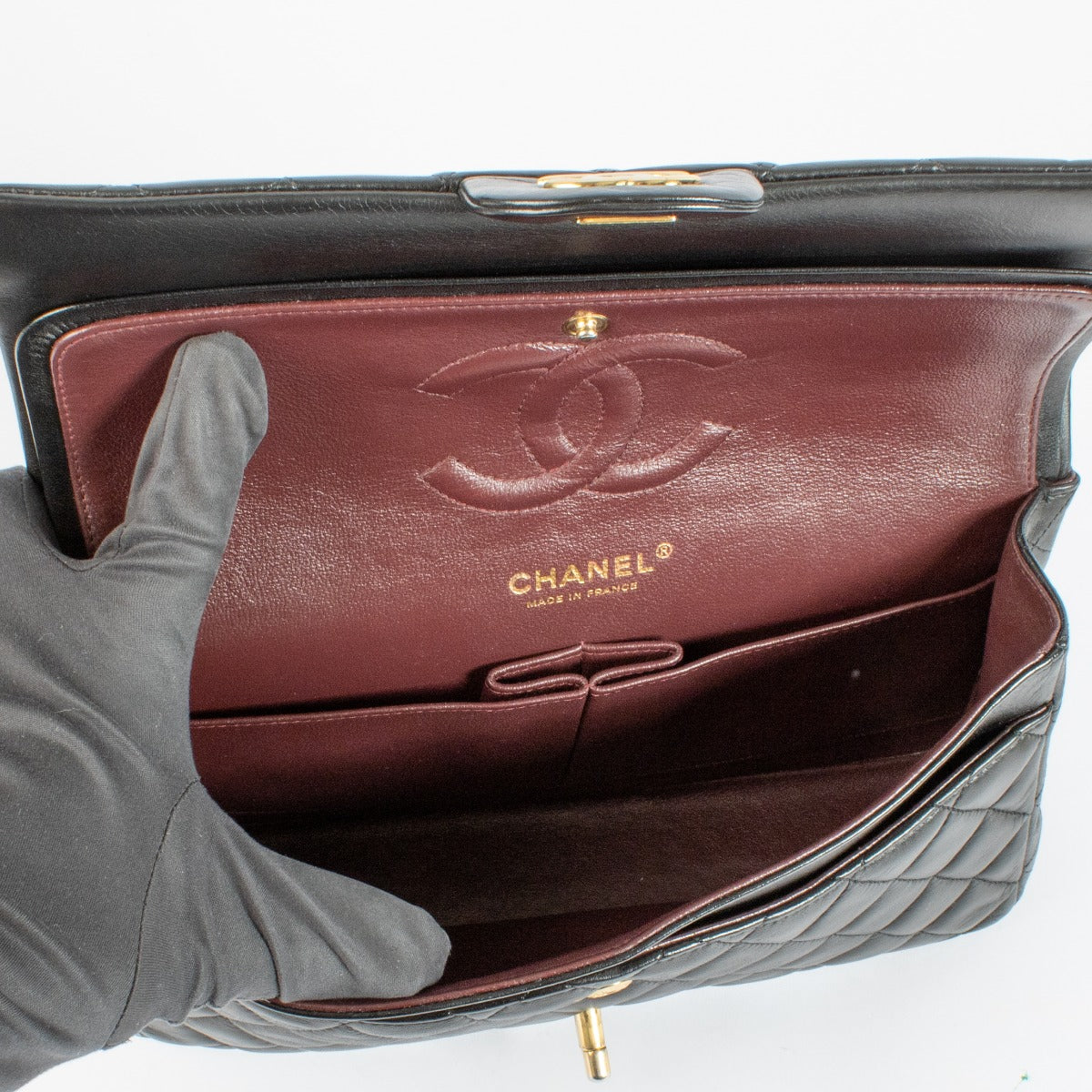 shop 100% authentic second hand Chanel Black Lambskin Medium Classic 11.12 Bag on Labellov.com
