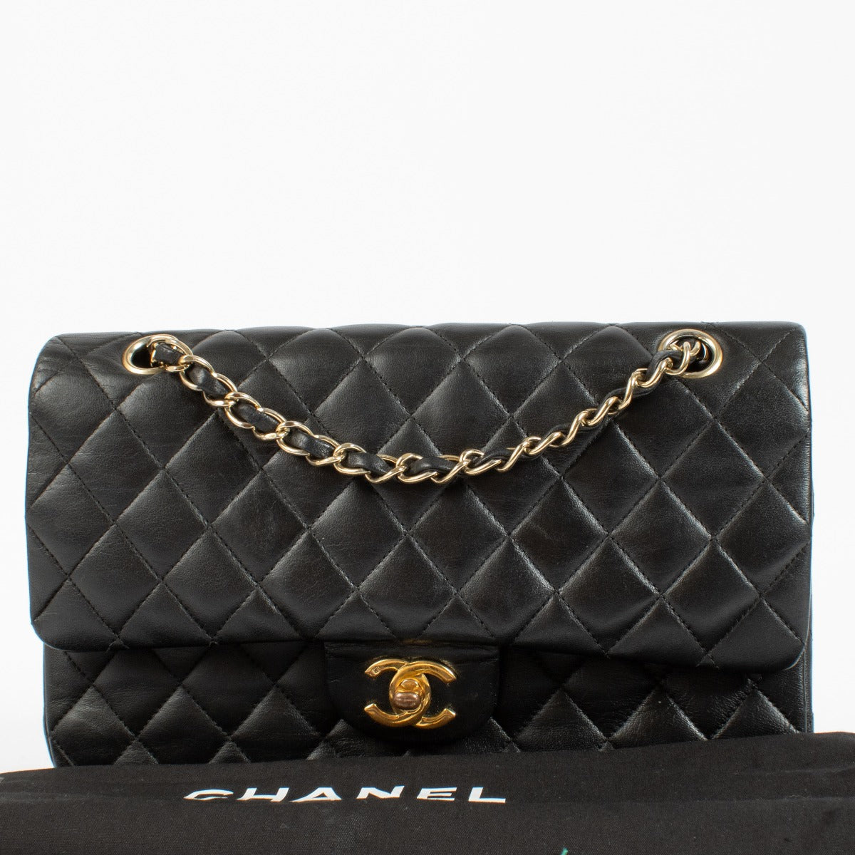 shop 100% authentic second hand Chanel Black Lambskin Medium Classic 11.12 Bag on Labellov.com