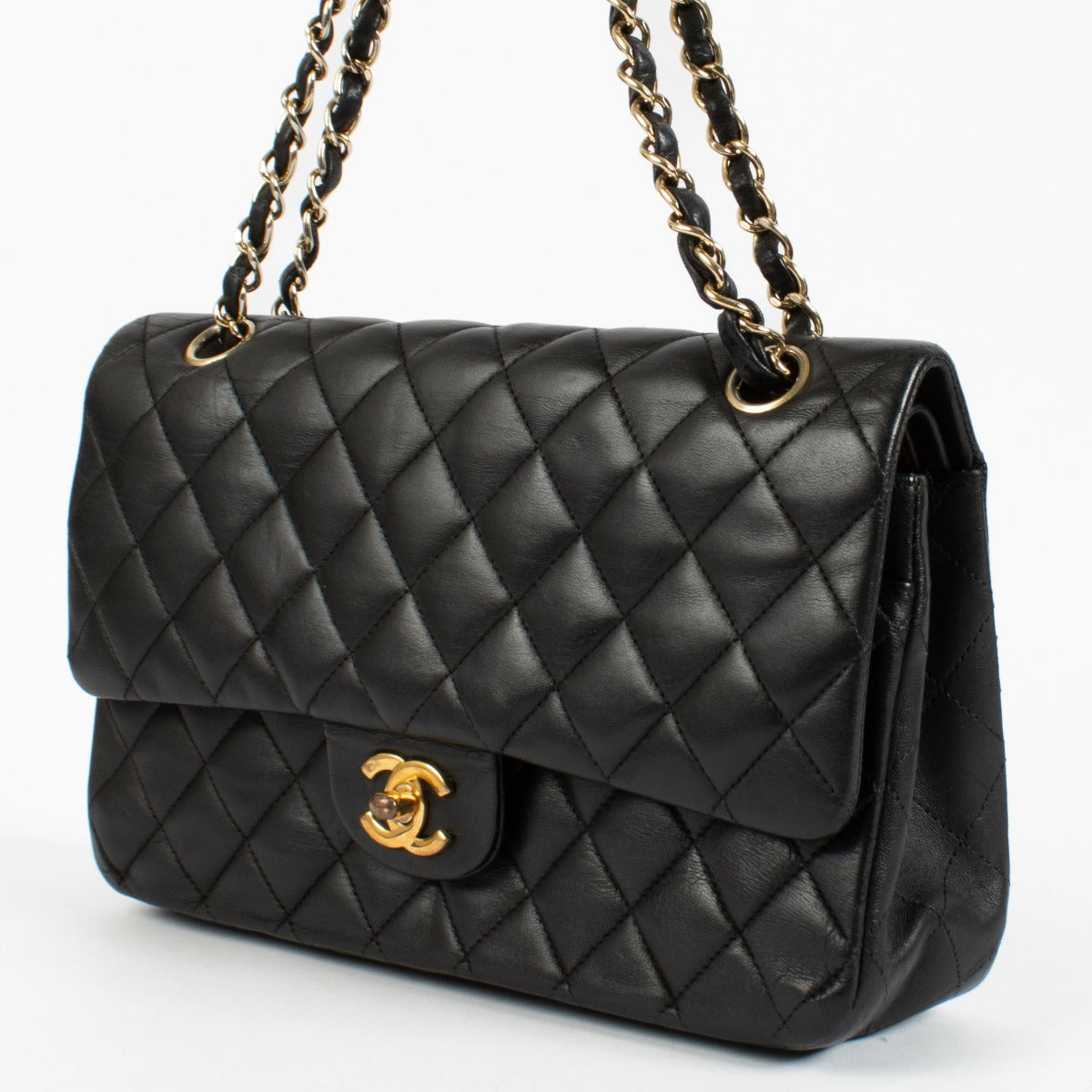 shop 100% authentic second hand Chanel Black Lambskin Medium Classic 11.12 Bag on Labellov.com
