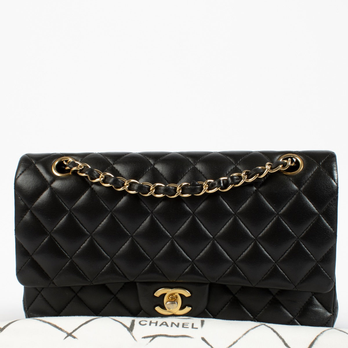 shop 100% authentic second hand Chanel Black Lambskin Medium Classic 11.12 Bag on Labellov.com