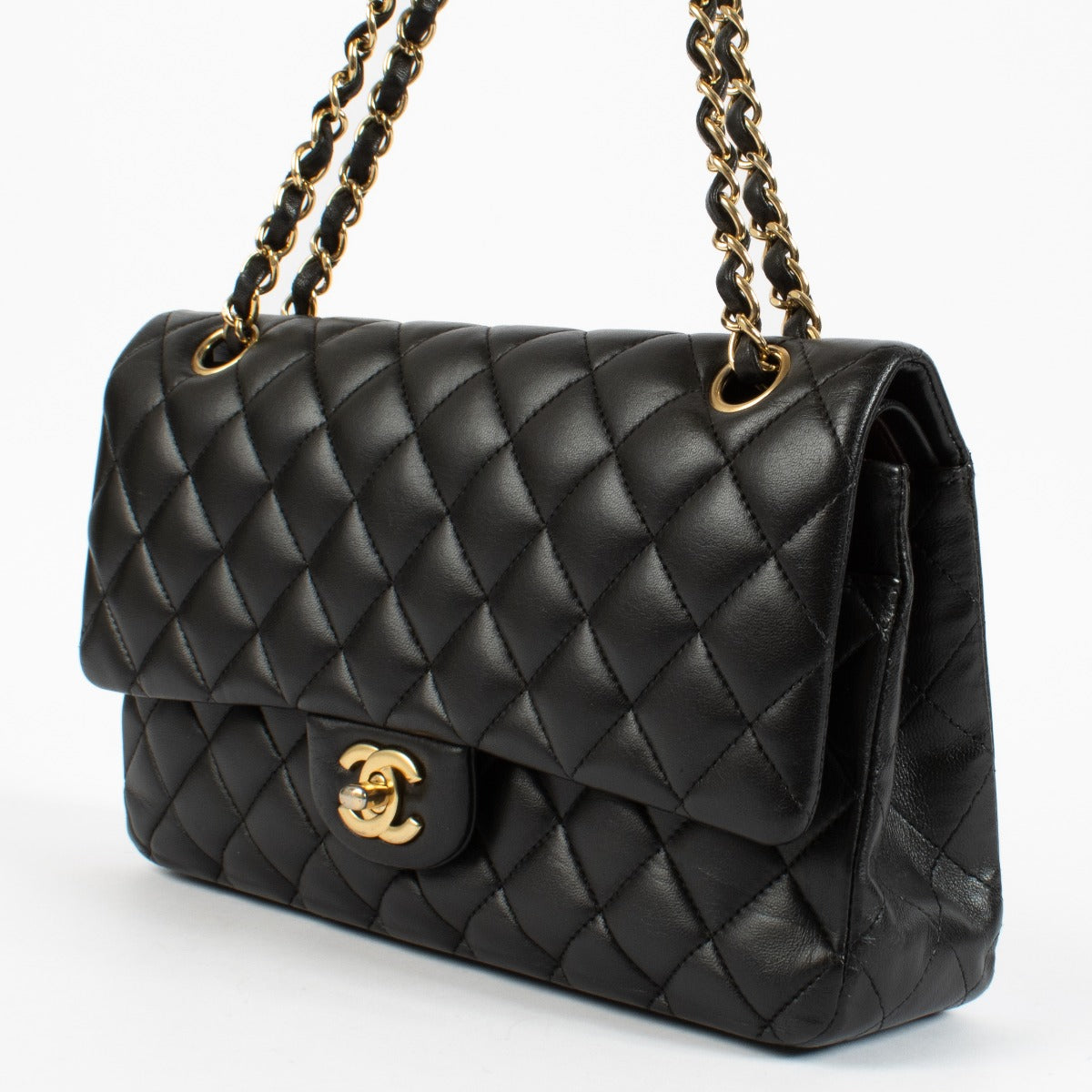 shop 100% authentic second hand Chanel Black Lambskin Medium Classic 11.12 Bag on Labellov.com