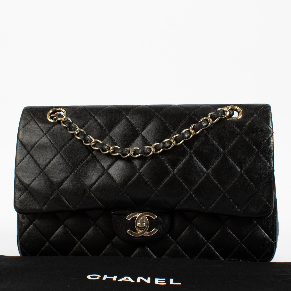 shop 100% authentic second hand Chanel Black Lambskin Medium Classic 11.12 Bag on Labellov.com