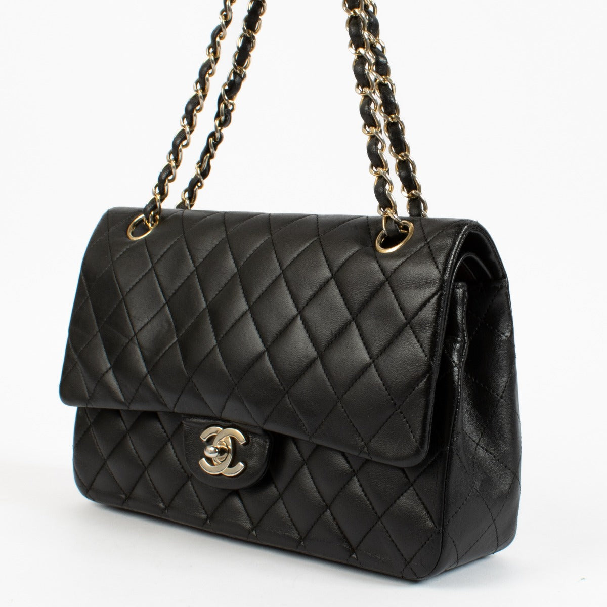 shop 100% authentic second hand Chanel Black Lambskin Medium Classic 11.12 Bag on Labellov.com