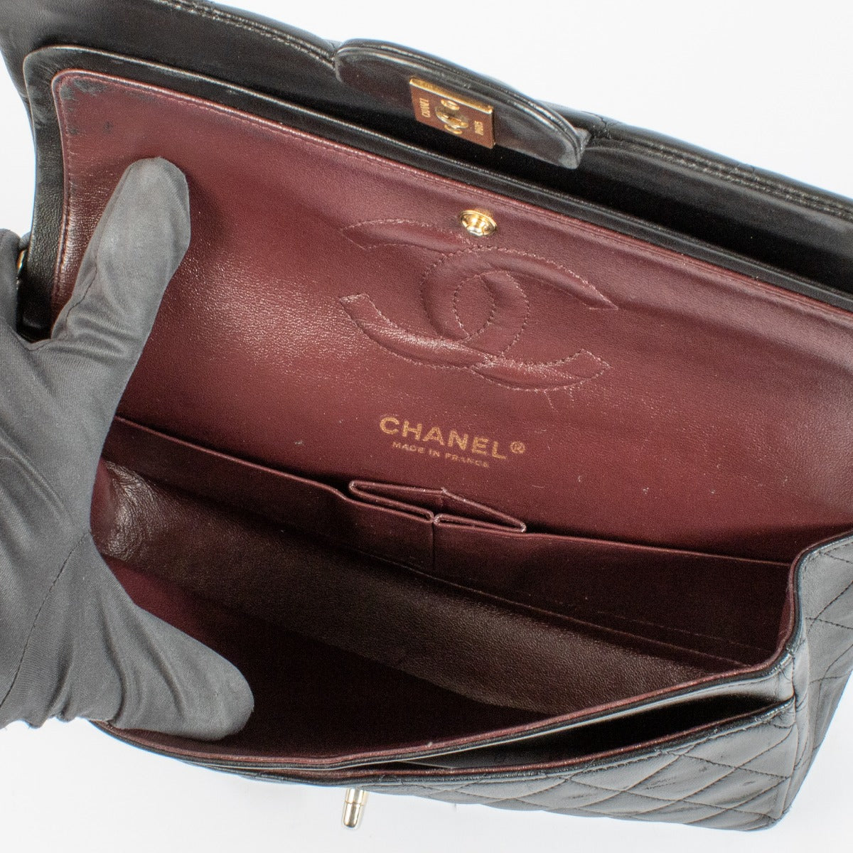 shop 100% authentic second hand Chanel Black Lambskin Medium Classic 11.12 Bag on Labellov.com