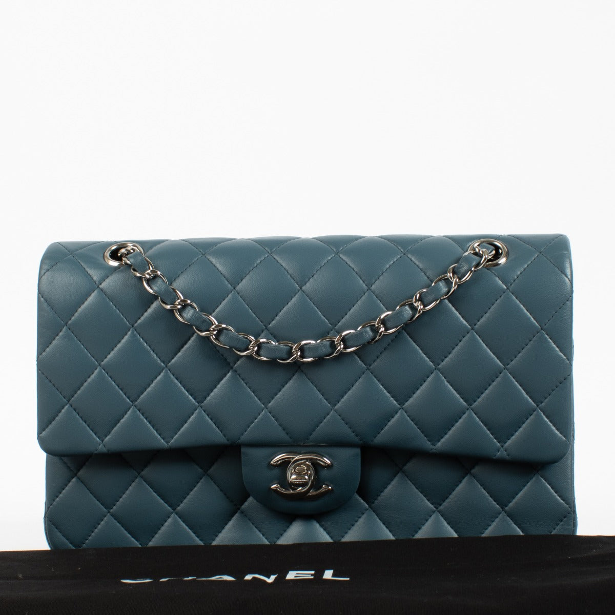 shop 100% authentic second hand Chanel Blue Lambskin Medium Classic 11.12 Bag on Labellov.com