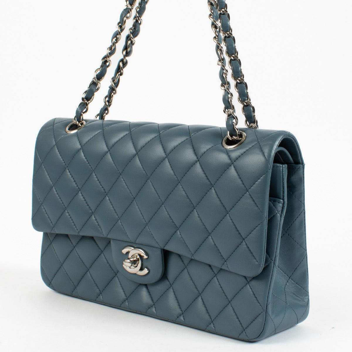 shop 100% authentic second hand Chanel Blue Lambskin Medium Classic 11.12 Bag on Labellov.com