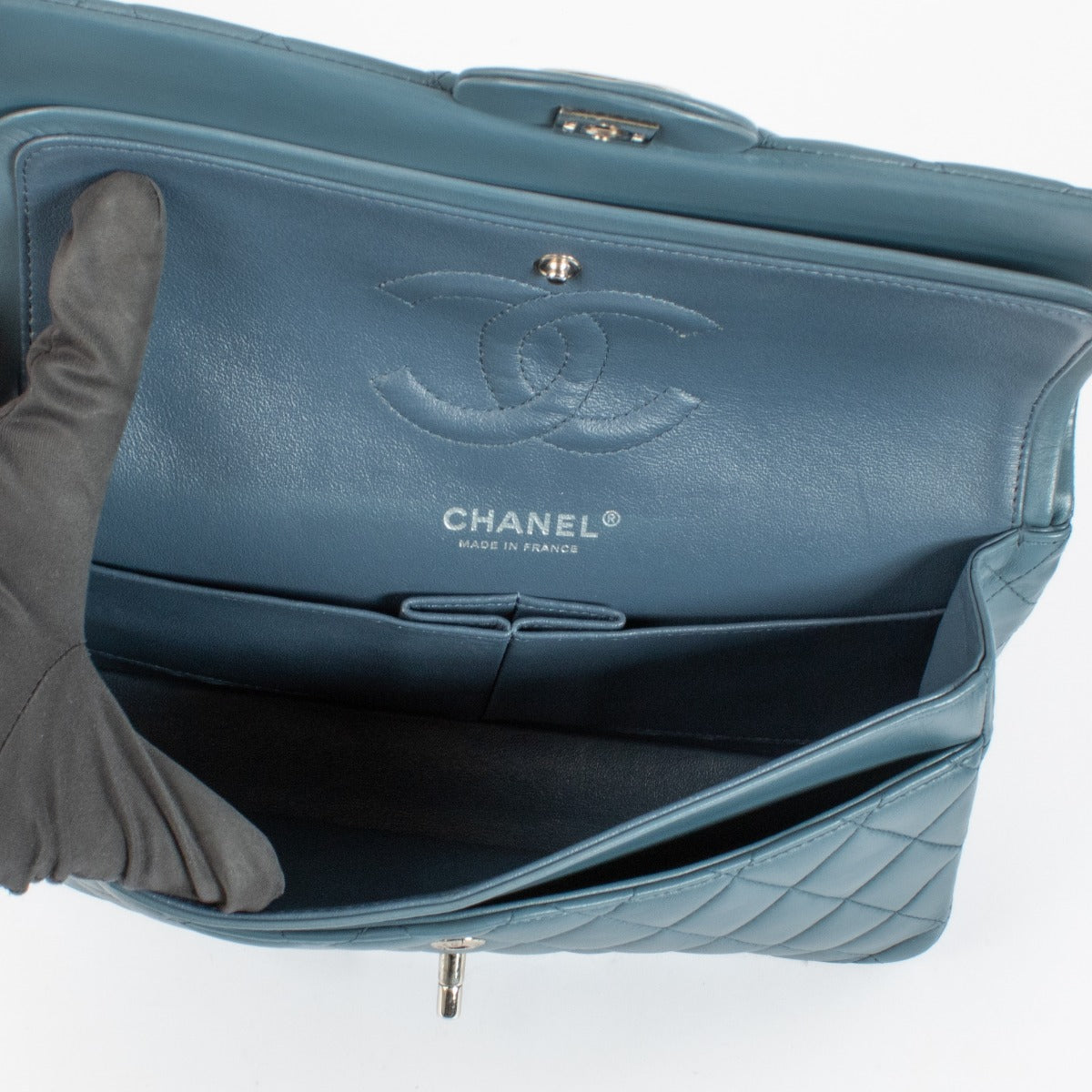 shop 100% authentic second hand Chanel Blue Lambskin Medium Classic 11.12 Bag on Labellov.com