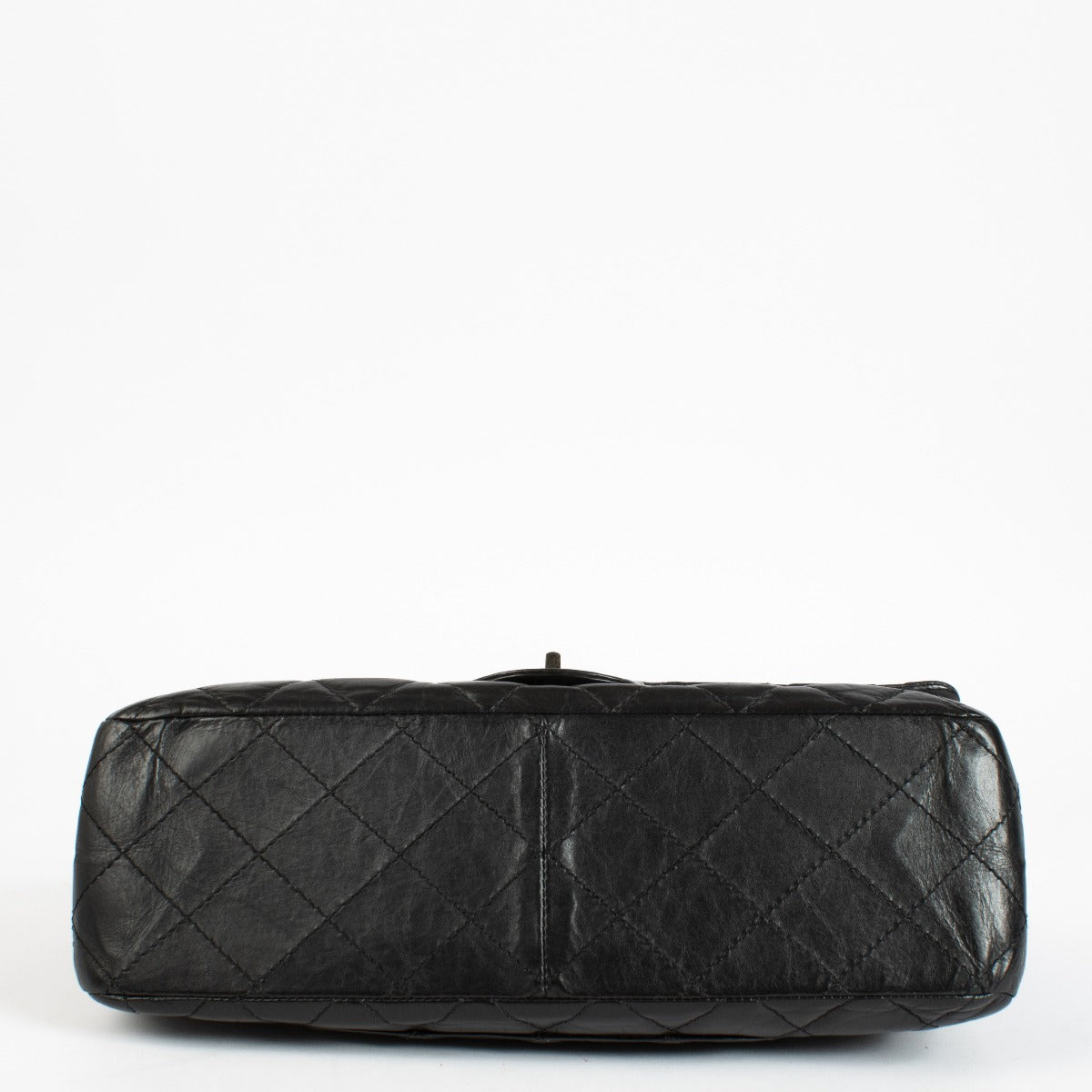 Authentic pre-loved Chanel Black Aged Calfskin Maxi 2.55 Bag on Labellov.com