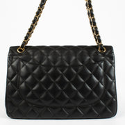 Authentic pre-loved Chanel Classic Large / Jumbo Black Lambskin Flap Bag on Labellov.com
