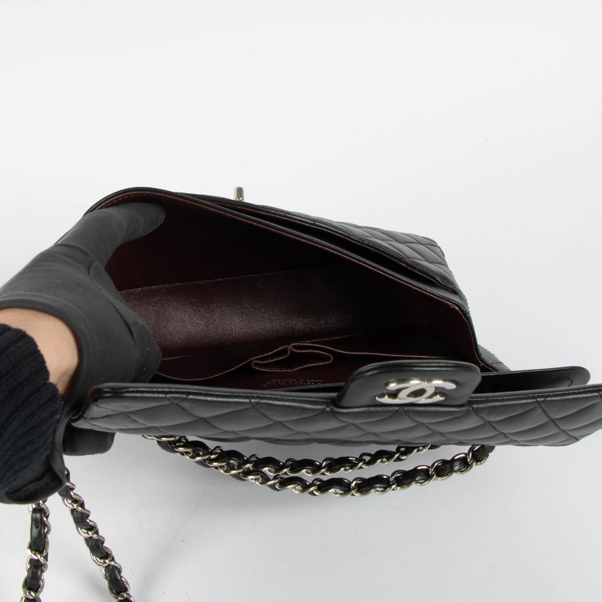Chanel Classic Flap 11.12 medium black lambskin quilted bag