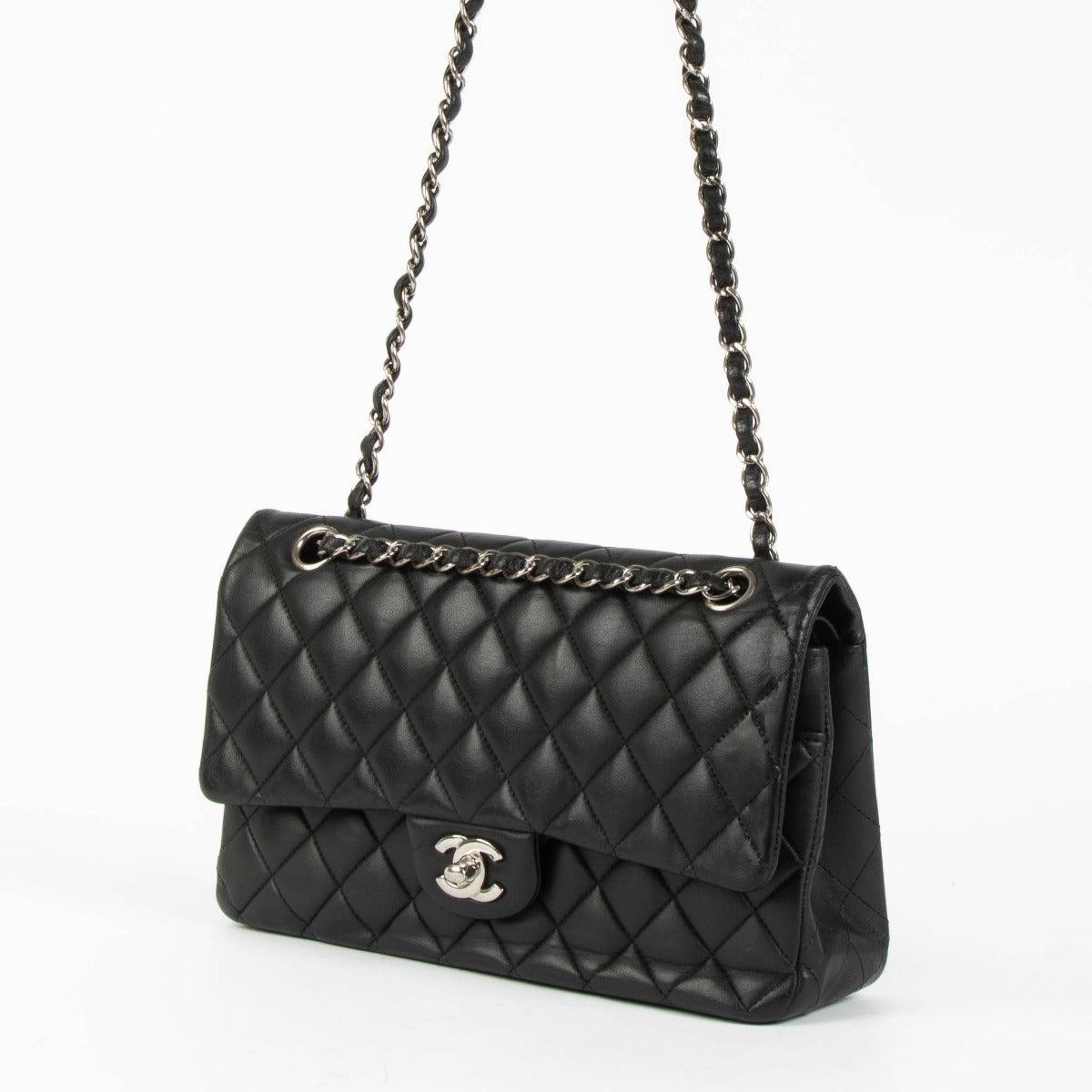 Chanel Classic Flap 11.12 medium black lambskin quilted bag