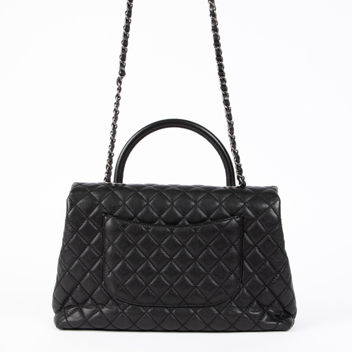 Authentic pre-loved Chanel Black Maxi Coco Handle Bag on Labellov.com