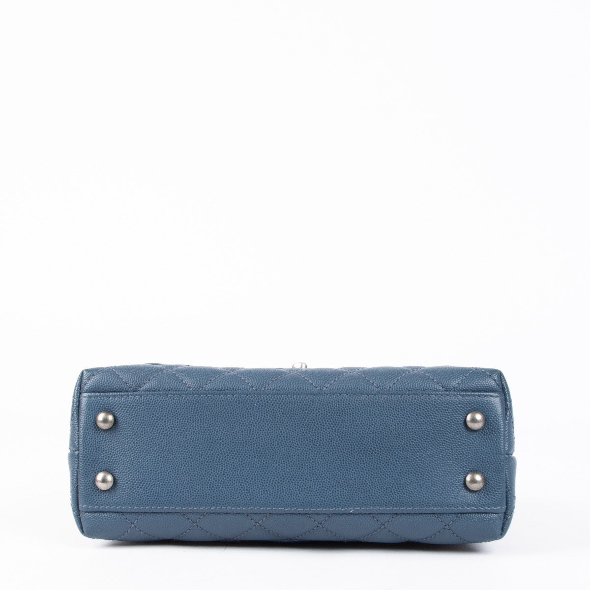 Authentic pre-loved Chanel Blue Small Coco Handle Bag on Labellov.com