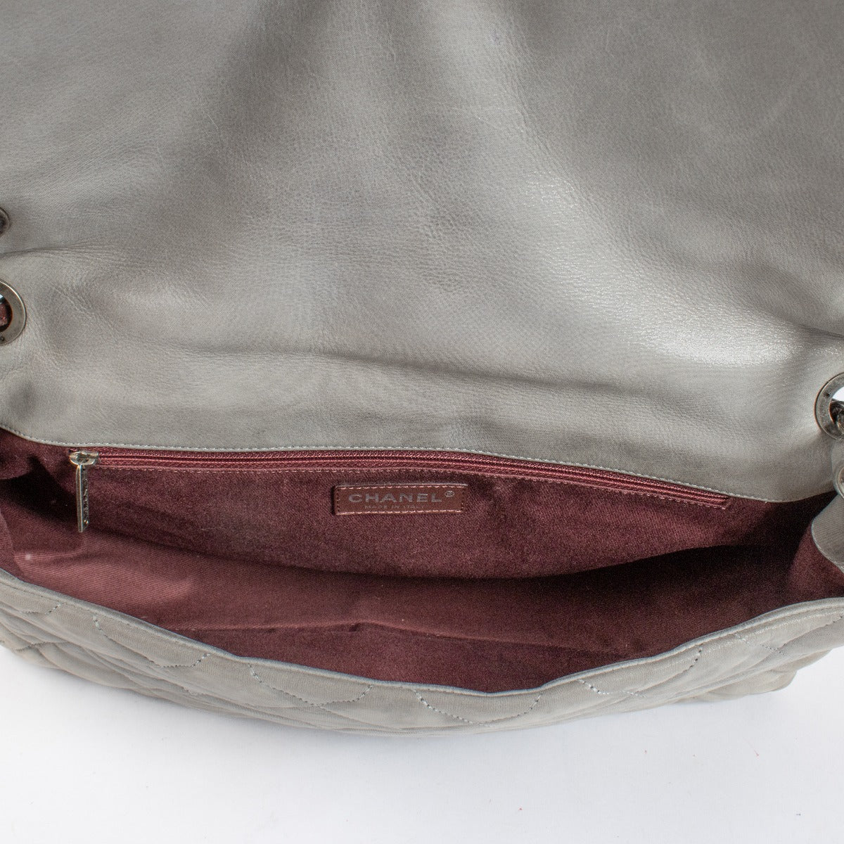 Authentic pre-loved Chanel Grey Large In-the-Mix Flap Bag on Labellov.com