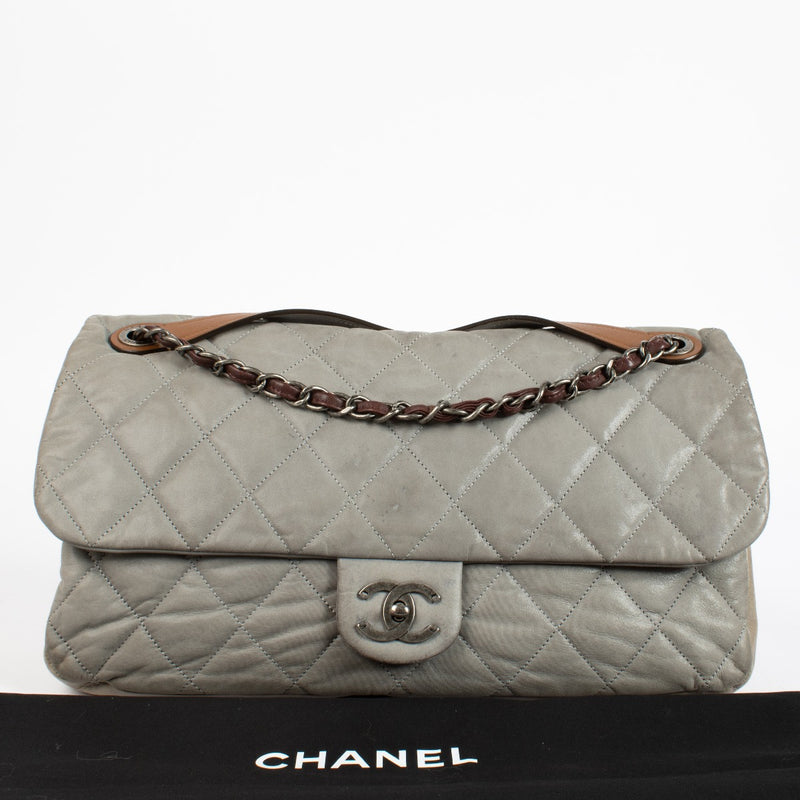 Authentic pre-loved Chanel Grey Large In-the-Mix Flap Bag on Labellov.com
