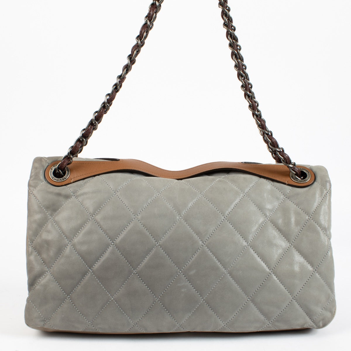 Authentic pre-loved Chanel Grey Large In-the-Mix Flap Bag on Labellov.com