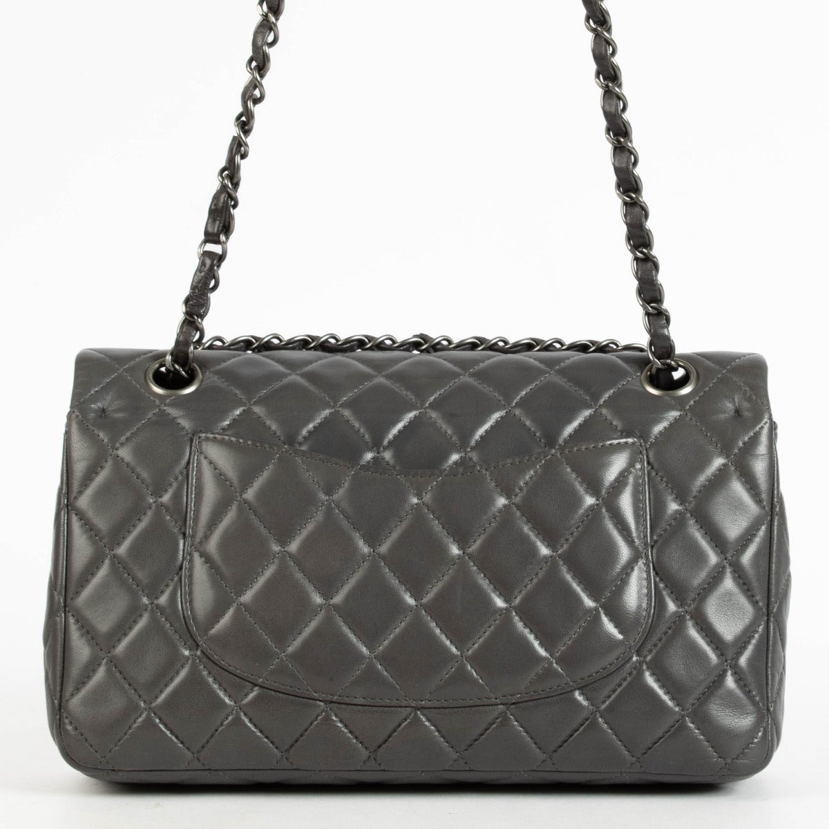Chanel Grey Lambskin Medium Classic Flap 11.12 Bag – Labellov