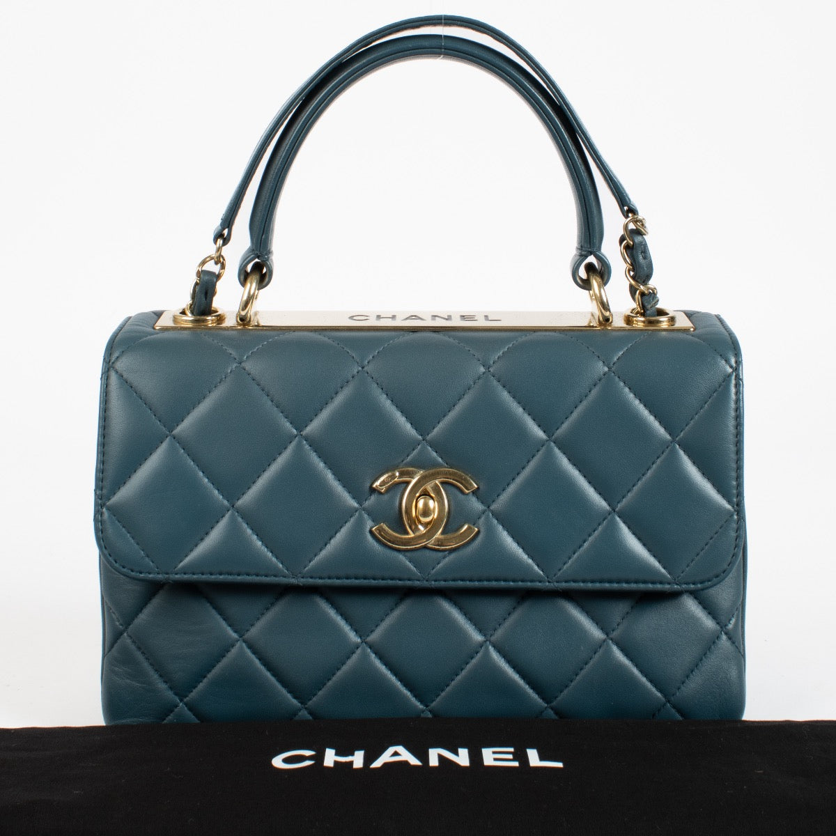 authentic preloved Chanel Denim Blue Small Trendy CC Bag on Labellov.com