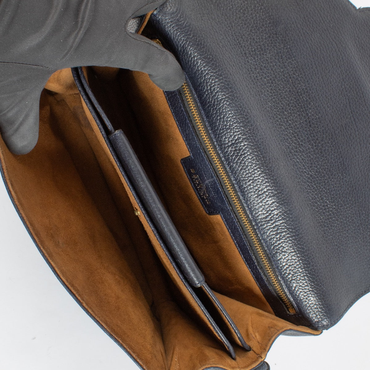 Delvaux Blue Leather D Shoulder Bag