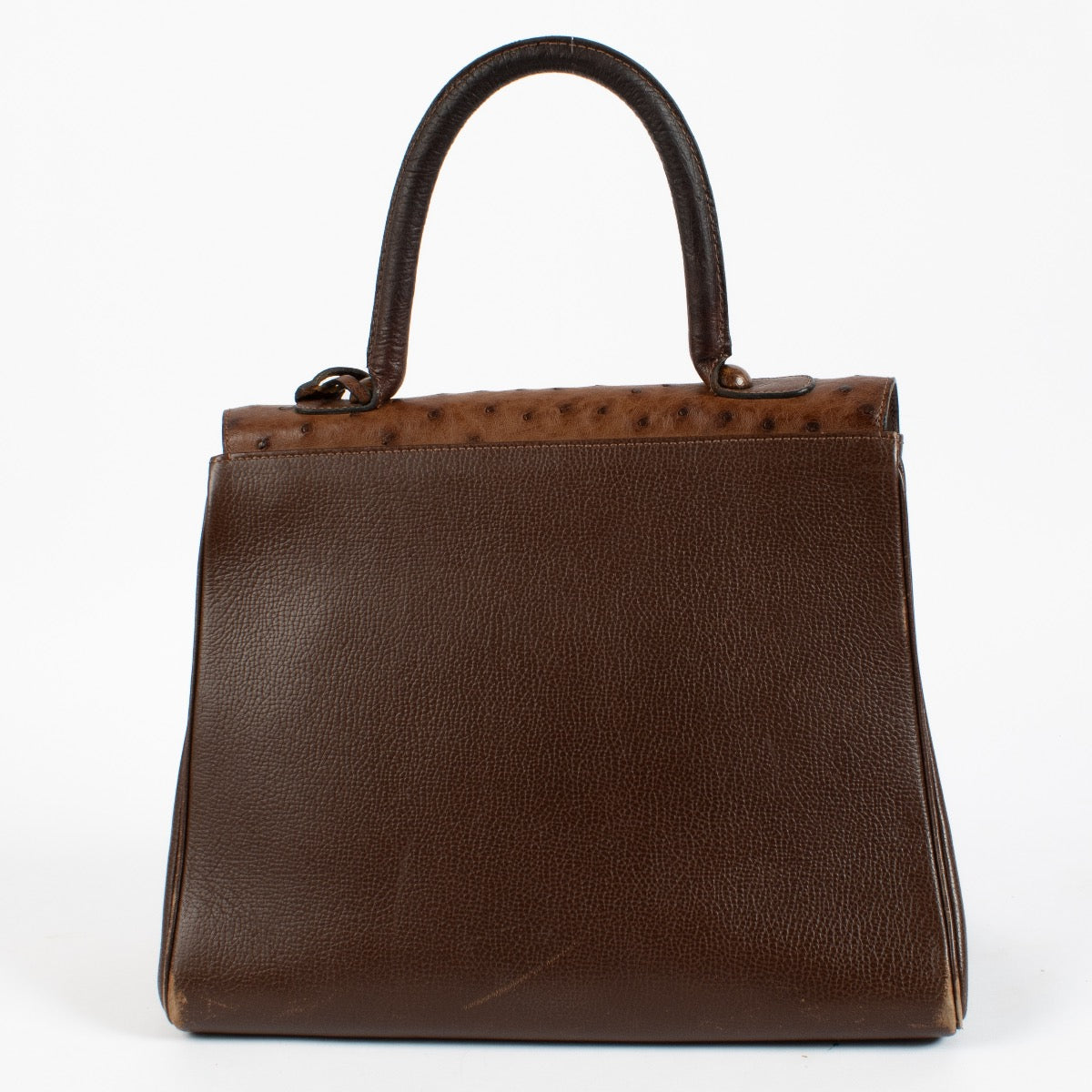 Delvaux Brillant MM en autruche marron/Galop