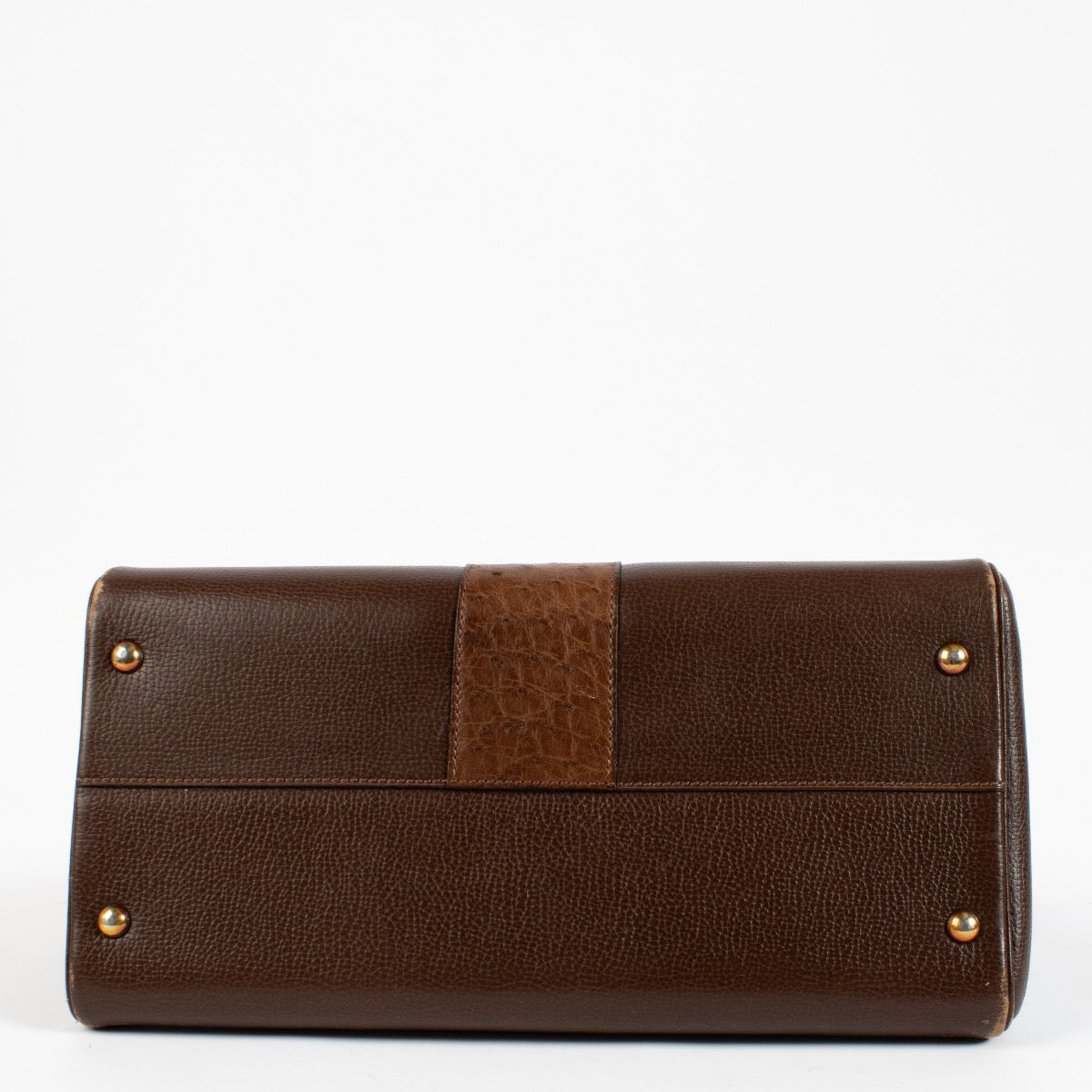 Delvaux Brillant MM en autruche marron/Galop