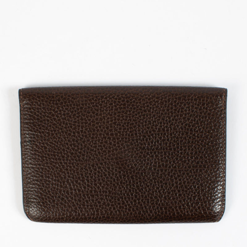 Delvaux Brown Diabolo Card Holder Wallet