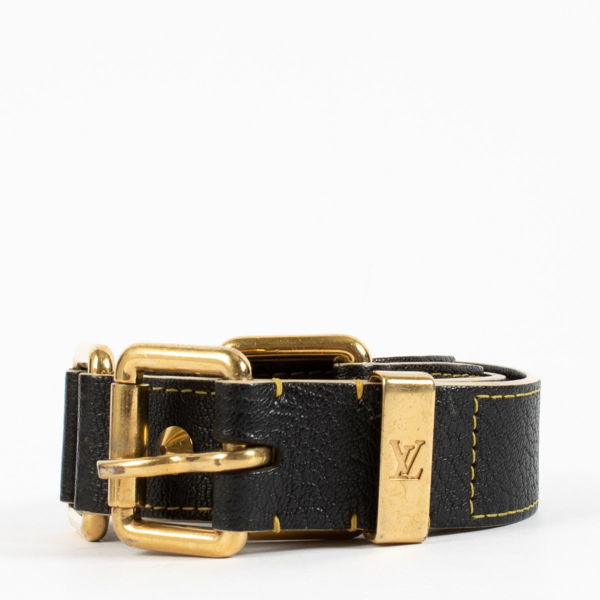Louis Vuitton Black Suhali Belt - size 90 aan de beste prijs bij Labellov