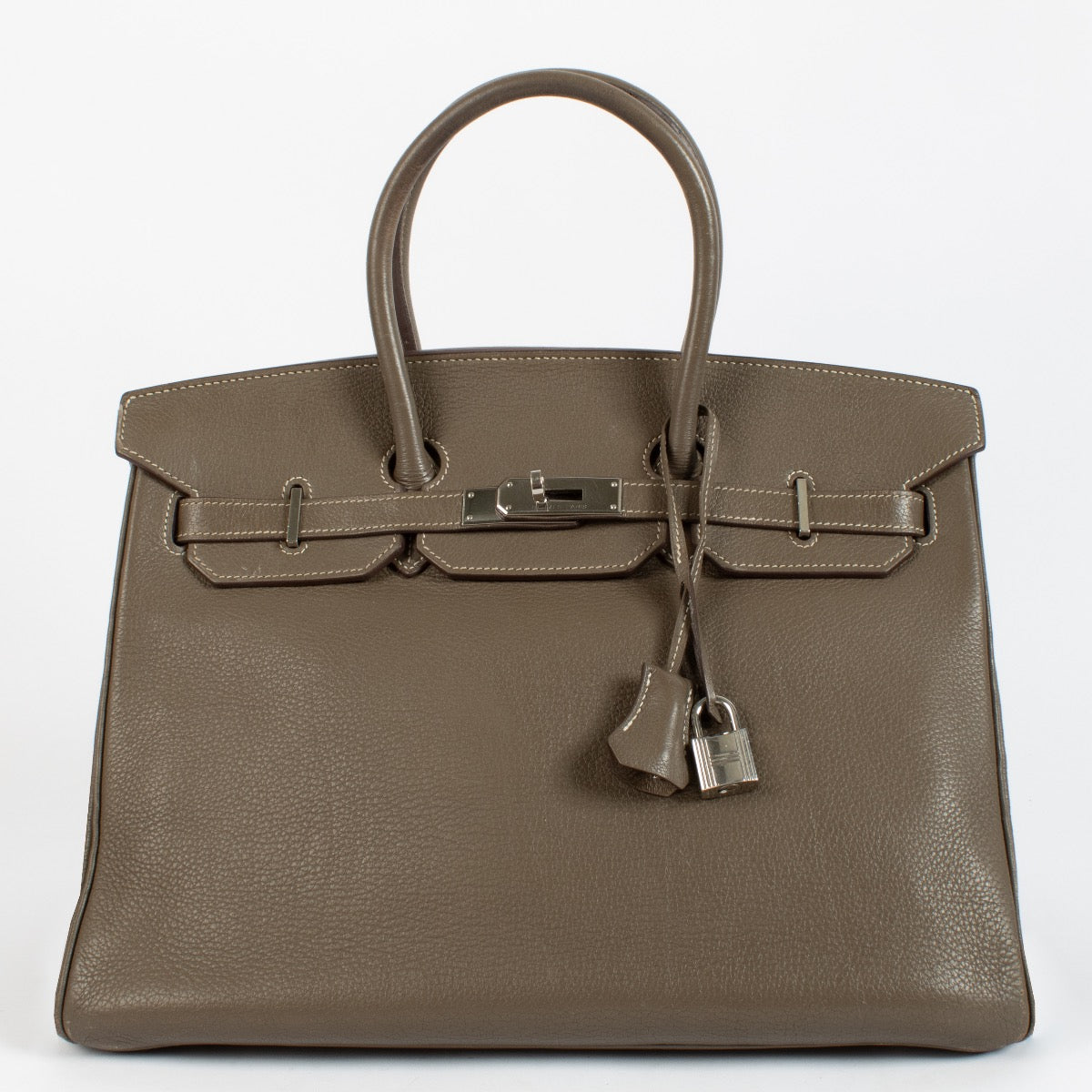 Authentic second hand vintage Hermès Birkin 35 Etoupe Togo PHW