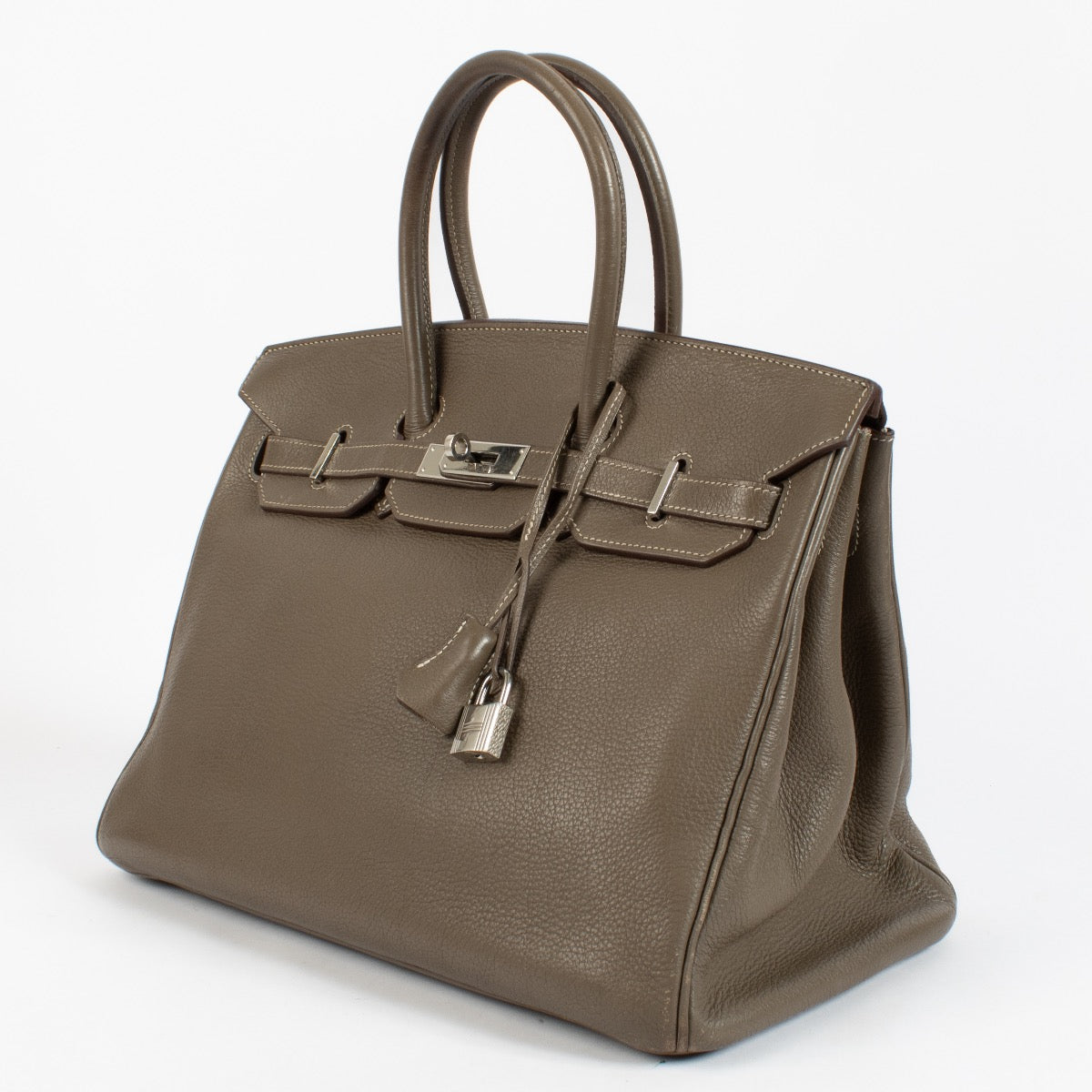 Authentic second hand vintage Hermès Birkin 35 Etoupe Togo PHW
