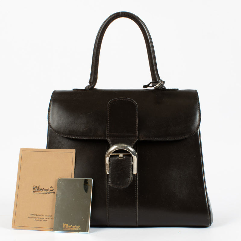 Delvaux Brown Leather Brillant MM Bag aan de beste prijs bij Labellov tweedehands luxe in Antwerpen en Knokke