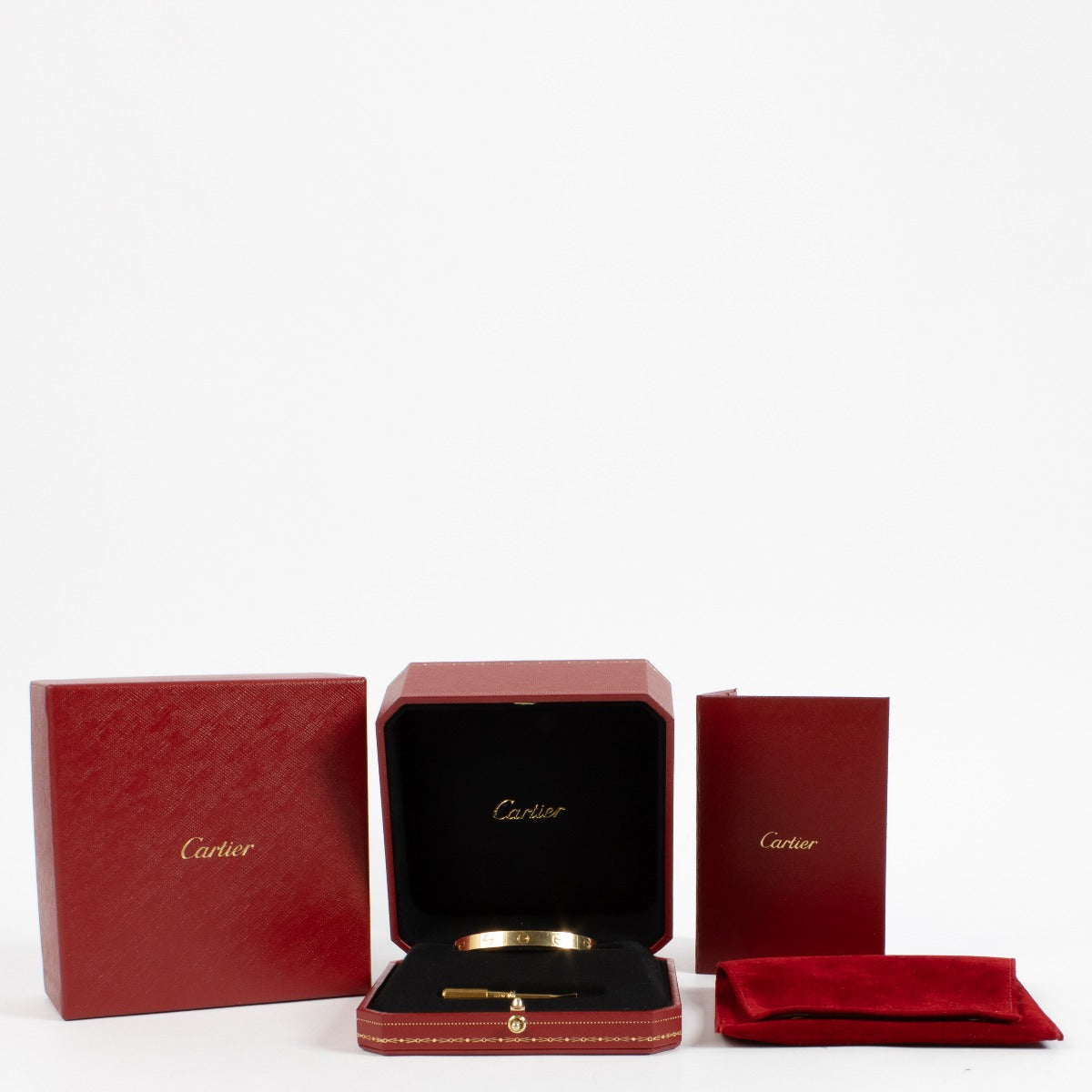 Preloved yellow gold Cartier love bracelet in size 16 on Labellov.com