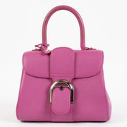 Delvaux Heliotrope Brillant Mini Bag in vibrant purple Rode calfskin with gold hardware.