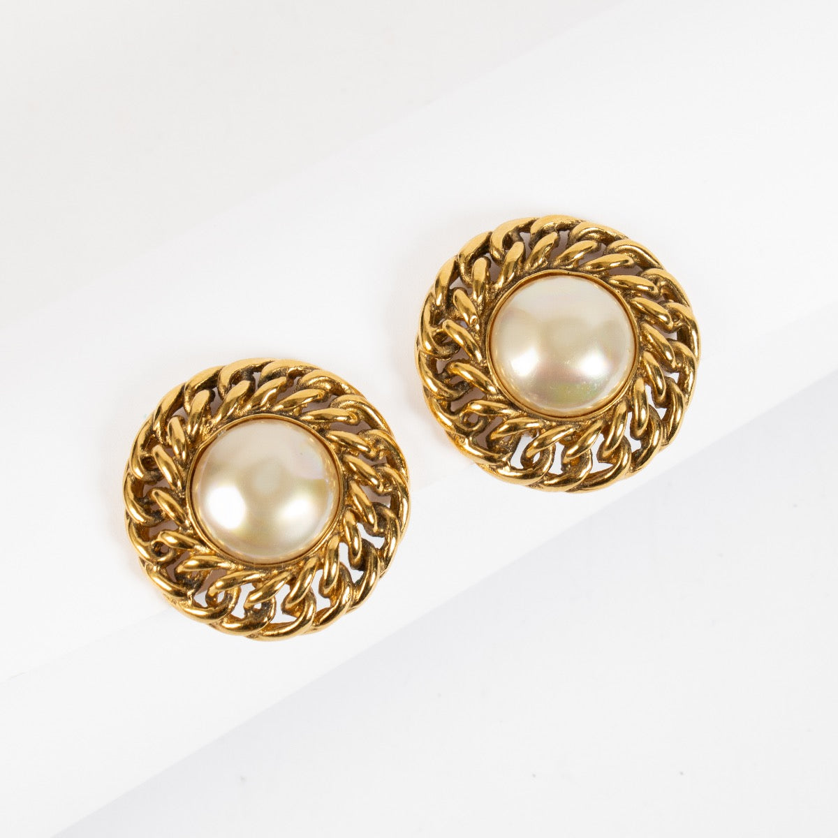 Chanel 24K Gold Clip On Earrings