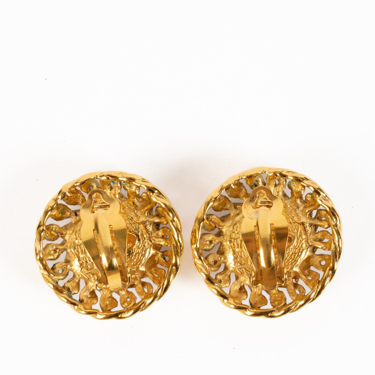 Chanel 24K Gold Clip On Earrings
