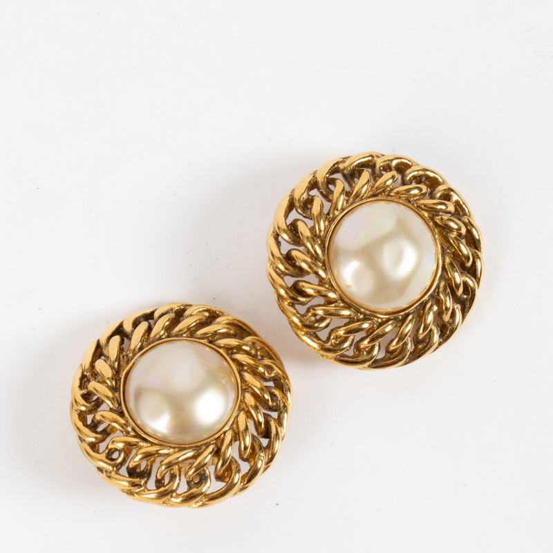 Chanel 24K Gold Clip On Earrings