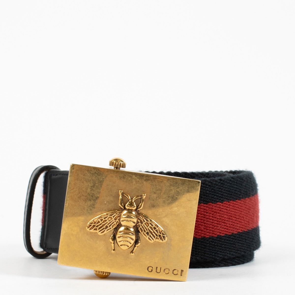 shop 100% authentic second hand Gucci Web Bee Belt - Size 95 on Labellov.com