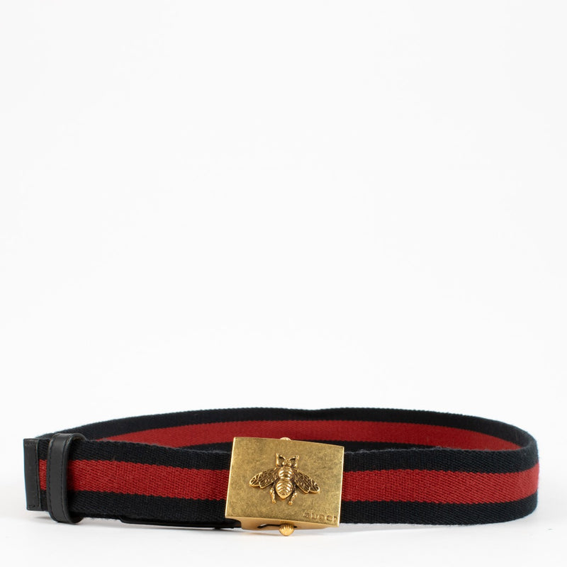 shop 100% authentic second hand Gucci Web Bee Belt - Size 95 on Labellov.com