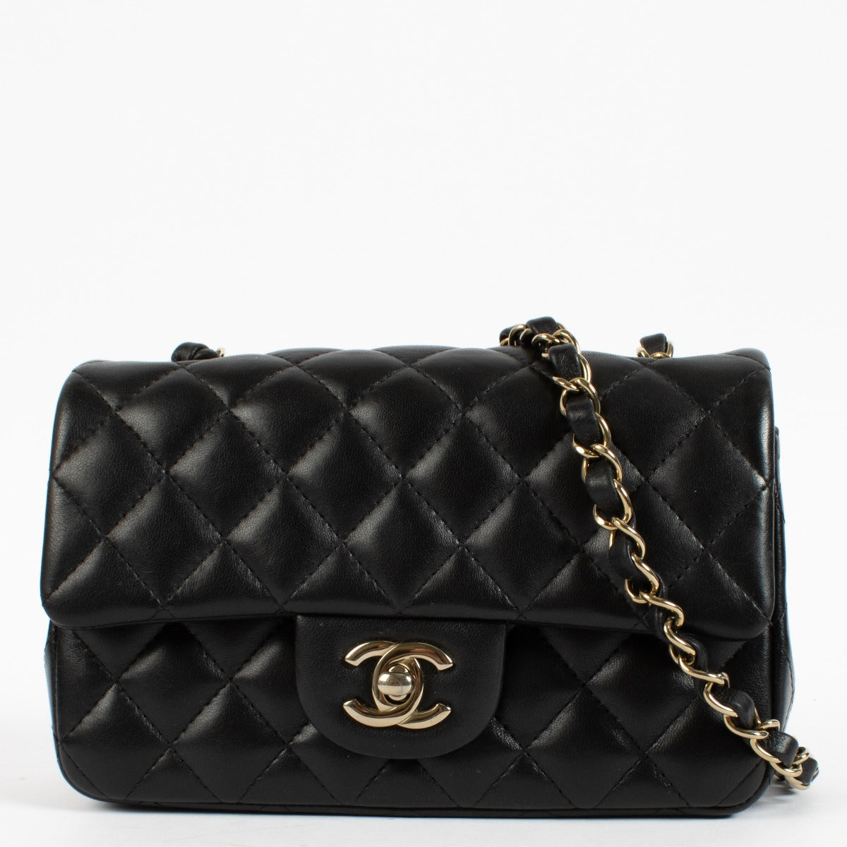 Chanel Black Lambskin Mini Classic Handbag