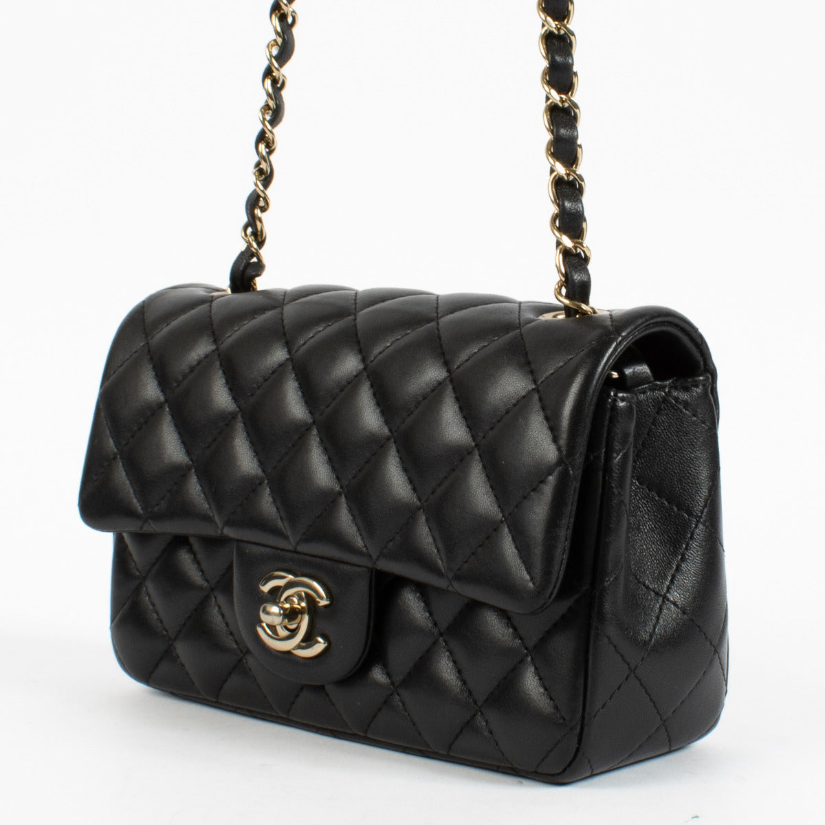 Chanel Black Lambskin Mini Classic Handbag