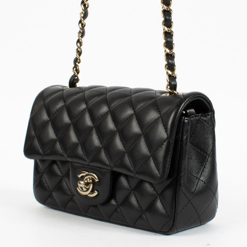 Chanel Black Lambskin Mini Classic Handbag