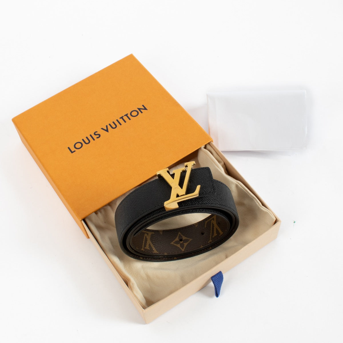 shop 100% authentic second hand Louis Vuitton LV Initials Reversible 30mm Belt - Size 90 on Labellov.com