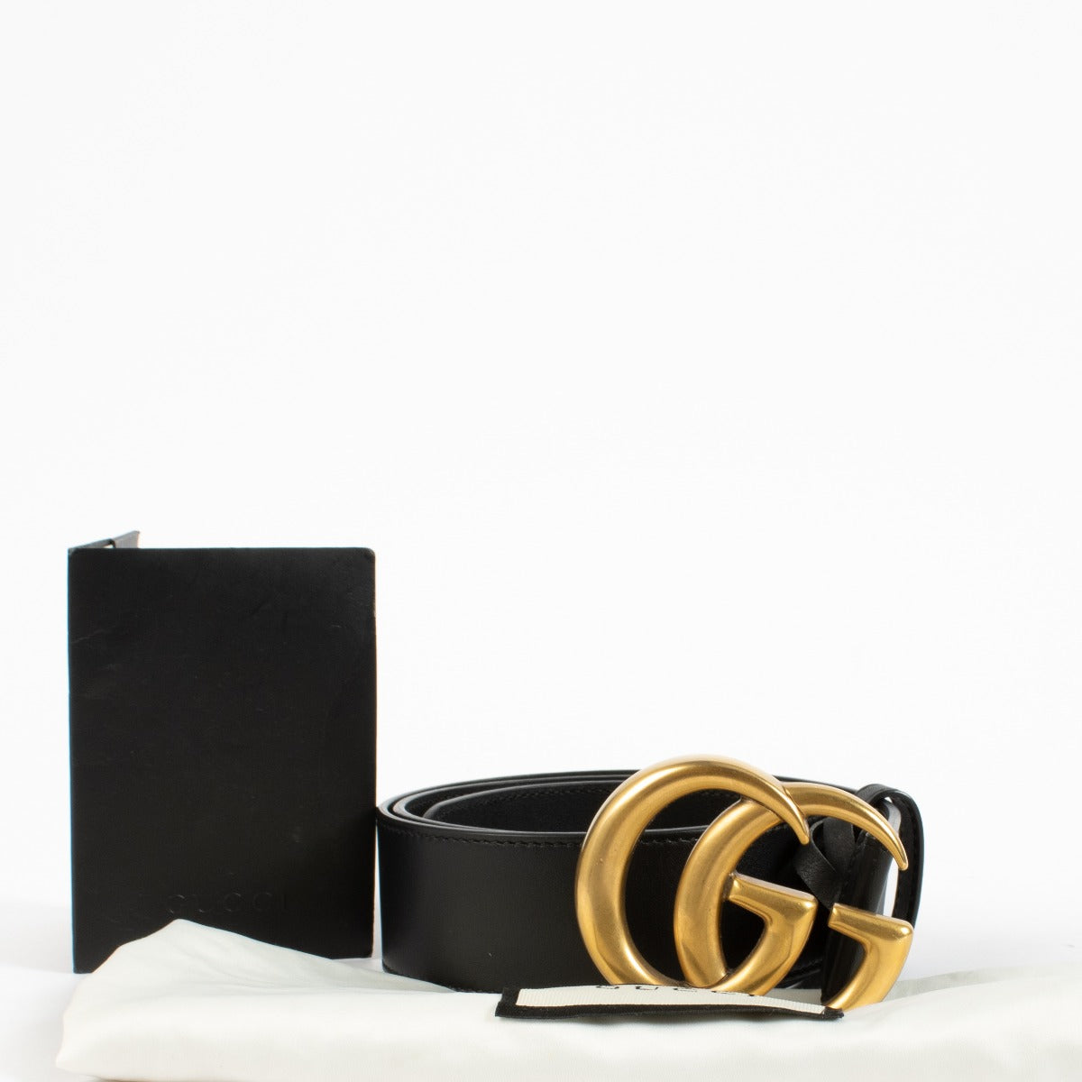 shop 100% authentic second hand Gucci Black GG Marmont Belt - Size 75 on Labellov.com