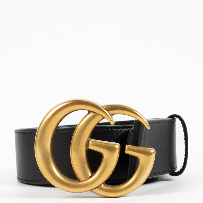 shop 100% authentic second hand Gucci Black GG Marmont Belt - Size 75 on Labellov.com