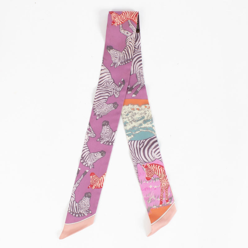 Authentic Hermès Twilly Scarf Les Zèbres on Labellov.com