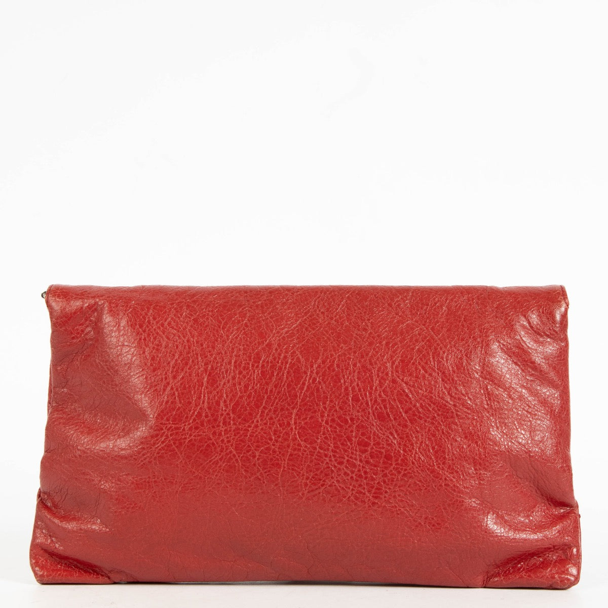 authentic preloved Balenciaga Red Lambskin Motorcross Classic Clutch on Labellov.com