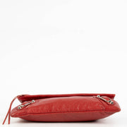 authentic preloved Balenciaga Red Lambskin Motorcross Classic Clutch on Labellov.com