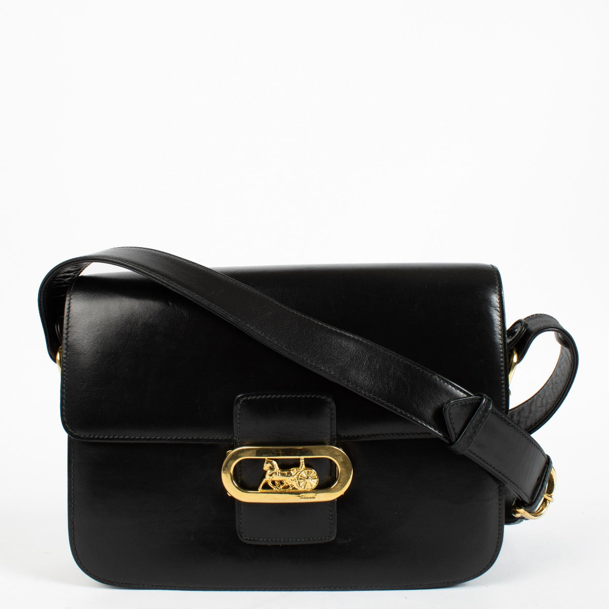 Authentic preloved Celine Black Carriage Shoulder Bag on Labellov.com